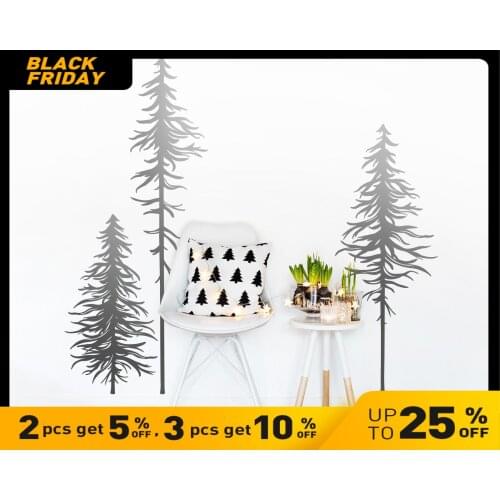 Romantic Pine Tree Waterproof Wall Stickers Wall Art Decor For Living Room Bedroom Wall Art Sticker Murals