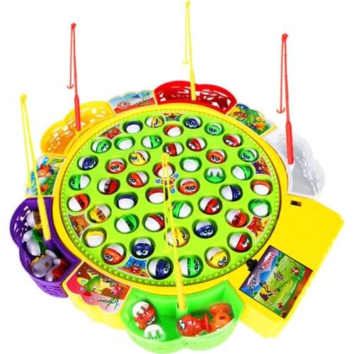 Fishing Game Musical Electric Fishing Toy with 45 Fishes, Xmas Gift