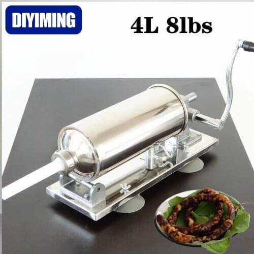 8 lbs Homemade Sausage Stuffer Stainless Steel Sausage Filling Machine Sausage Syringe Meat Filler Sausage Maker