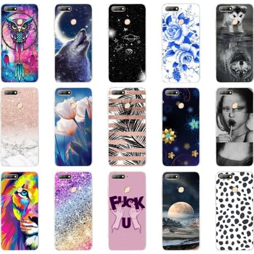 O Silicon case for huawei Y6 Prime 2018 case Super cat Painting Soft TPU Back Cover for huawei Y6 Prime 2018 full 360 shockproof