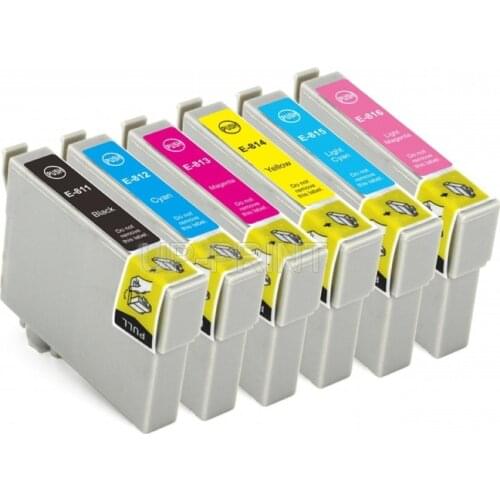UP 6PCS Compatible ink cartridge for Stylus Photo R390 RX590 RX690 R290 RX610 TX800FW TX700W T50 TX650 TX810FW TX710W printer
