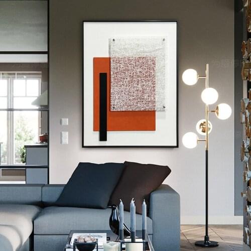 Modern Minimalist Light Luxury Living Room Bedroom Model Mesh Three-dimensional Home Decoration Frameless Printing Paintings