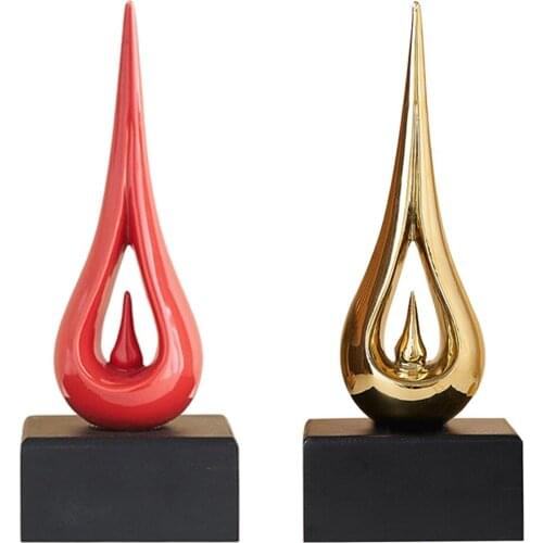 Waterdrop Statues Ceramic Modern Indoor Living Room Figurine Sculpture Housewarming TV Cabinet Shop Art Decor