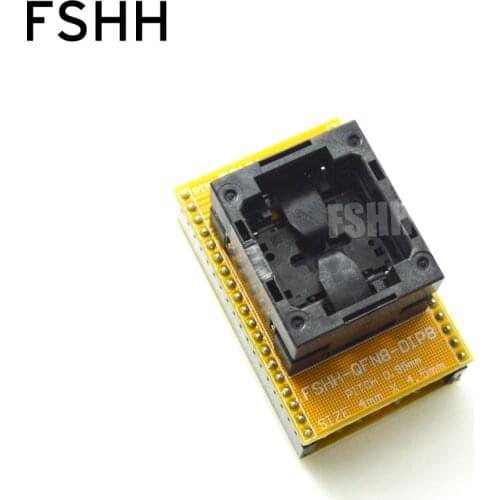 Custom made QFN8 to DIP8 test socket QFN8/WSON8/DFN8/MLF8 Programmer adapter Size=4x4.5mm Pin pitch=0.95mm