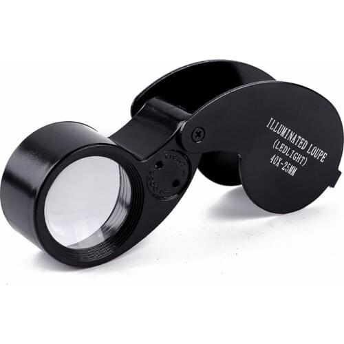 Magnifying glass high-powered high-definition mini portable folding geological cultural play antique jade jewelry identification