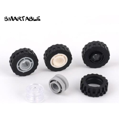 Smartable High-Tech Rims Ev3 17x6 mm Wheel & 11x6 mm Hub Parts Building Block Toys Compatible Major Brands 92409+42610 20pcs/Set