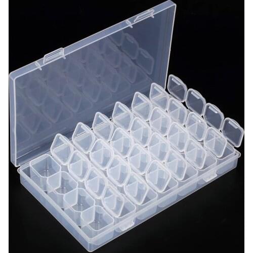 Storage Boxes For diamond painting 28 grids container Dismountable Diamond Painting Box Embroidery Accessories