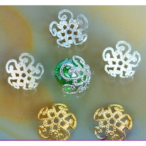 10mm Chinese knot Bead Caps Gold Plated Spacer Beads Finding 1000pcs