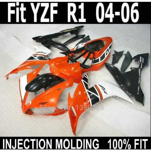 100% fit injection fairings for Yamaha YZF R1 2004 2005 2006 red black white motorcycle fairing kit YZFR1 04 05 06 NV53