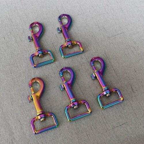 100 Pieces 25mm Colourful wholesale Metal retaining ring Clip Swivel Dog leash Buckle Key Ring Key Hooks DIY Craft Lobster Clasp