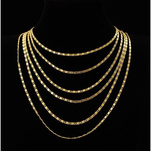 12pcs gold filled necklace Chain For Men Necklace Vintage chunky Fashion women Necklace Cuban boys Link Chain PNG Jewelry gift