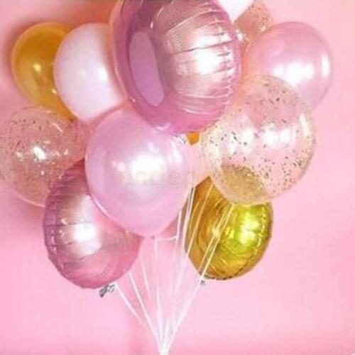 15/set Foil Balloons Latex Balloons& Gold Tassel Wedding Baby Shower Decor Multi-Type