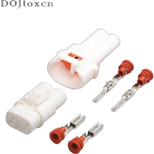 2 Sets 2 Pin Sumitomo Waterproof Automotive Electrical White Connectors Socket Auto Male Female Wiring Plug 6187-2171 6180-2181