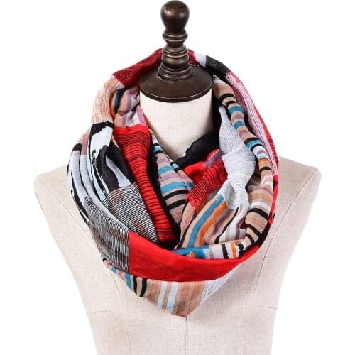 2020 Designer Women Plaid Ring Neck Scarf Winter Warm Soft Voile Loop Shawl Ladies Neckerchief Print Cable Infinity Scarves