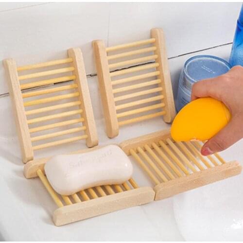 300 pcs Wooden Soap Dishes Holder Soap Tray Holder Storage Soap Rack Plate Box For Bath Shower Bathroom Soapbox SN603
