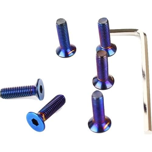 6pcs/pack M5x16 Neo Chrome Steering Wheel Horn Switch Nuts Bolt Boss Kit Bolts