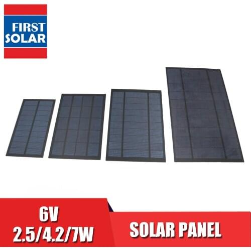 6 V 2.5 4.2 7 W Output USB Solar Cell Outdoor 18650 Battery Charger USB Female Port 6V Charge Regulators Solar Panel