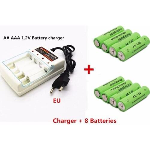 2019 New Tag 3000 MAH rechargeable battery AA 1.5 V. Rechargeable New Alcalinas drummey +1pcs 4-cell battery charger