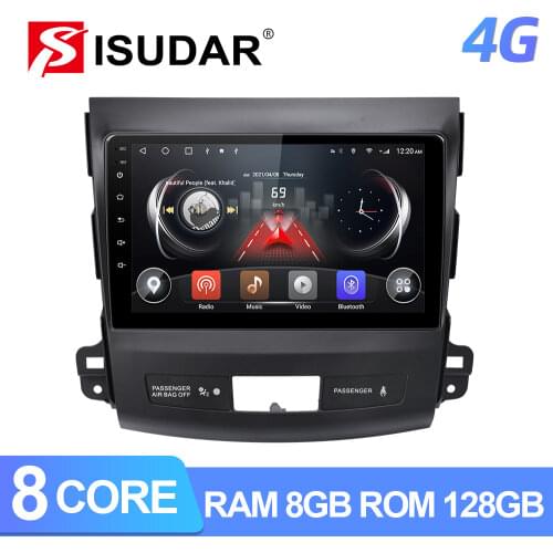 ISUDAR V57S Android Auto Radio For MITSUBISHI/OUTLANDER 2007-2012 Multimedia Player GPS Stereo System Voice Control USB no 2 Din