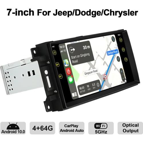Car Radio 7" Android 10 GPS Autoradio Multimedia Player Head Unit Car Stereo Bluetooth Reversing Camera For Jeep Dodge Chrysler