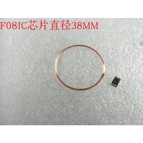 Diameter 38mm High frequency IC coil + COB chip soldering RFID core material label coil 13.56MHz14443A