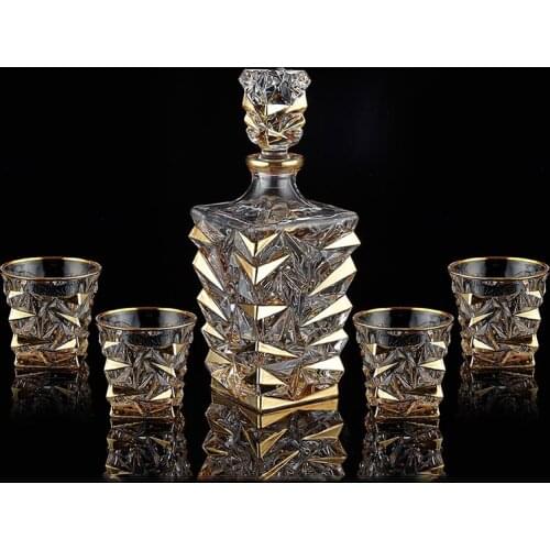European thickened whiskey glass set large foreign wine glass crystal glass wine bottle creative wine set