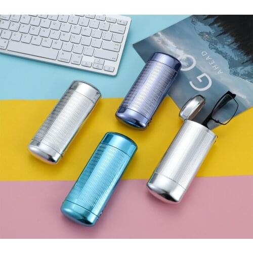 1Pc Hot Unisex Spectacle Case Glasses Box Hard Metal Aluminum Lattice Capsule Eyeglasses Storage Eyewear Protector Women Men New