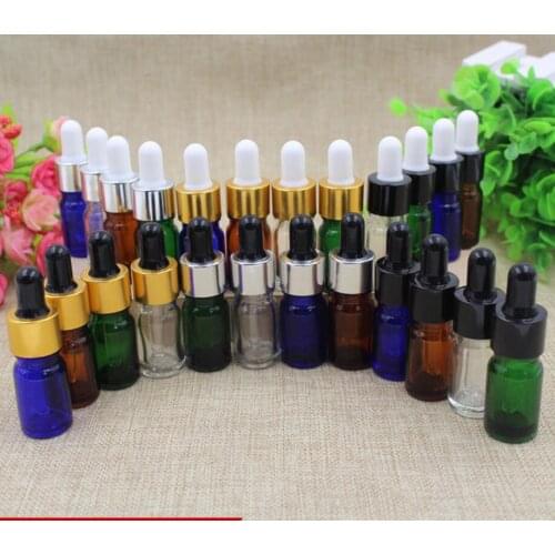 Hot 200pcs/lot Empty Glass Dropper Essential Oil Bottles For Travel Fragrance Glass Container Refillable