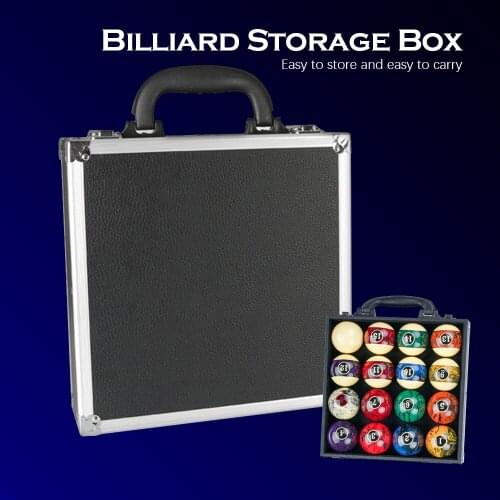 Billiard Balls Storage Box Leather+Aluminum Ball Box Billiards Pool Carrying Case For Billiard Accessory With Carry Handle Black