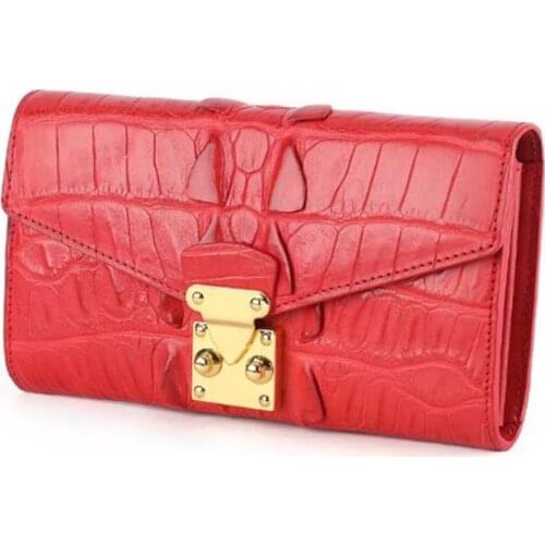 Dae Crocodile purse lady leather handbag fashionable party bag Multi-functional long wallet makeup women bag women clutch bag