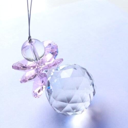 Beautiful Crystal Glass Suncatcher Faceted Ball+Glass Beads Pendant For Chandelier Parts,Christmas Tree Hanging Drops Decoration