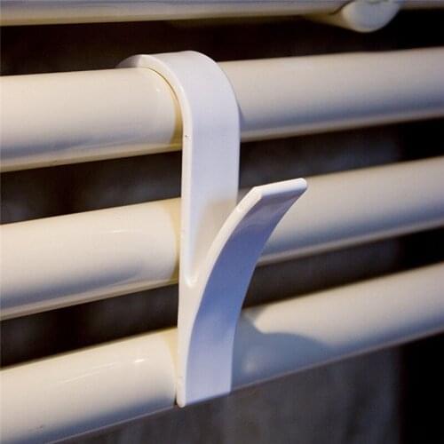 Home Kitchen Shower Door Towel Hook High Quality All-Match Solid Color White Hooks Plastic Towel Hanger Storage Organizer 6PCS