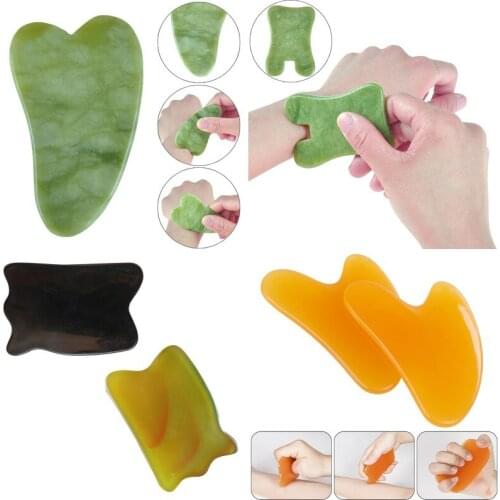 5 Style Natural Jade Stone Beewax Guasha Board Massage Tool SPA Therapy Gua Sha Massager Antistress Body Care Scraping Board
