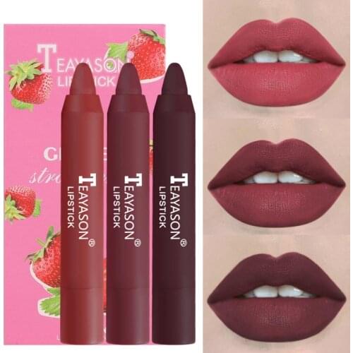 3PCS/SET Matte Velvet Air Lipstick Pen Waterproof Long Lasting No Fading Lip Tin Women Sexy Makeup Cosmetics Pigment Maquiagem