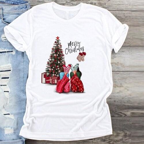 Fashion Women T-Shirt Warm es New Year Merry Tee Shirt Christmas Tumblr Graphic T Shirt Female Tees Camisa Print T-shirts
