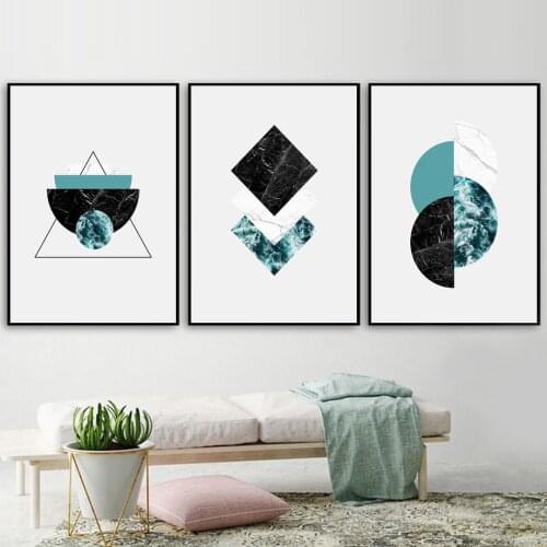 Marble Geometric Wall Art Canvas Painting Nordic Posters And Prints Art Canvas Prints Wall Pictures For Living Room Decor