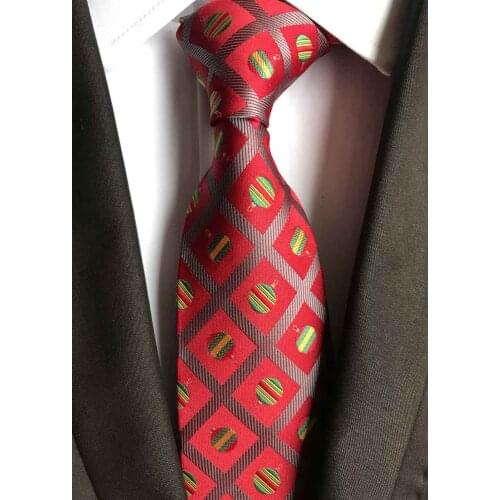 8cm Men Formal Occasion Tie Happy Party Necktie Plaids with Geometric Pattern