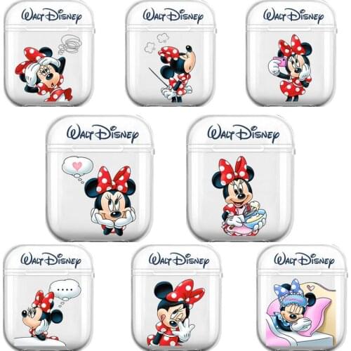Disney Cartoon Mouse Minnie and Mickey Soft Silicone Cases For Airpods 1/2 Protective Bluetooth Wireless Earphone Cover For Air