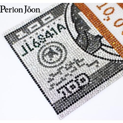 10000 Money motif money Rhinestones patch crystal applique DIY self-adhesive in the bag cabinet decoration accessories TR152