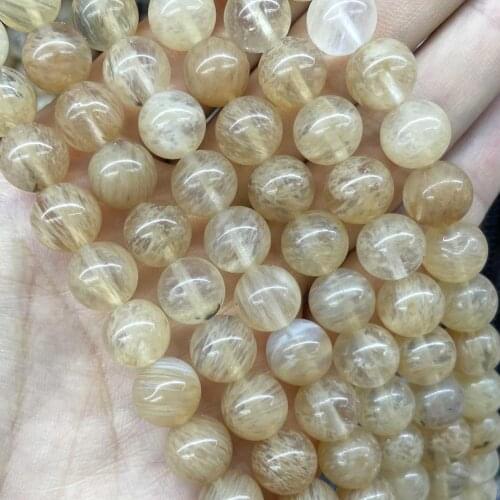 Natural Stone Yellow Citrines Quartzs crystal Round Loose Spacer Beads For Jewelry Making DIY Bracelets Necklace 4/6/8/10/12mm