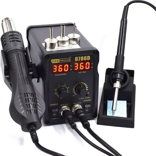 700W Digital Display Hot Air Rework Soldering Station BGA Welding Repairing Machine 50W Solder Iron Brushless Heating Gun Nozzle
