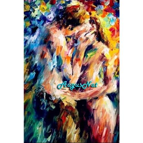 Sexy oil painting woman man diamond painting full lover kiss paint by numbers canvas diy wall art crystal beads pictures gift