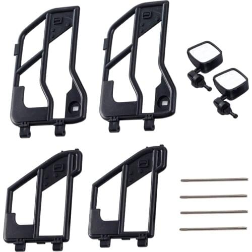 RC Car Plastic Tube Doors and Rearview Mirror for 1:10 RC Crawler Car Hard Body Shell Tube Doors for Wrangler 313mm Wheelbase