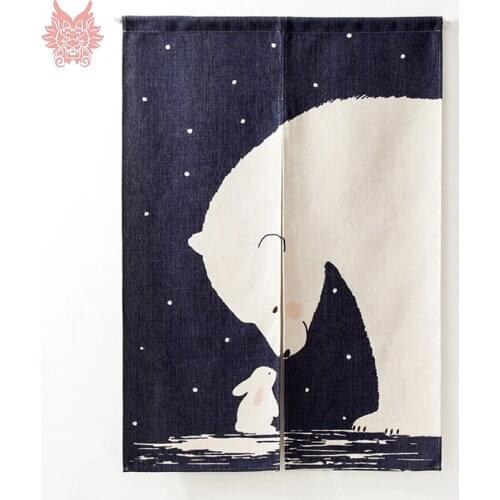 Nordic style 85*120cm cartoon print cotton linen finished door curtain half-curtain Coffee House decoration SP3384 Free Ship
