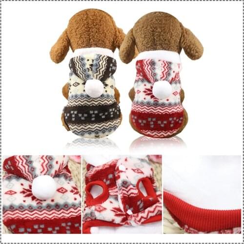 Warm Pet Dog Clothing Autumn Winter Hooded Snowflake Patterns Christmas Pet Clothes For Small Large Dog Supplies XS/S/M/L/XL/2XL