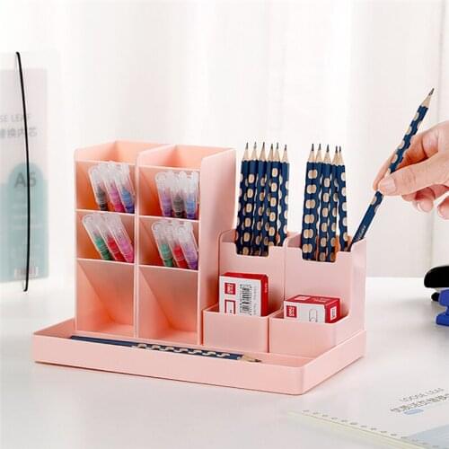 Large Capacity Desk Oblique Pen Holder Student Painting Drawing Pencil Storage Box Bookstore Stationery Store Pen Display Rack
