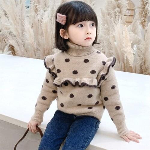 Dots Knitting Pullover Cotton Kids Spring Autumn Boys' / Girls' Sweater Tops Sports Bottoming Children Clothes High Quality
