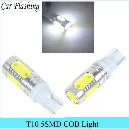 Car Flashing 1Pair T10 W5W 194 168 7.5W Car Auto Wedge Side Lights Reverse Parking Bulb Backup Lamp DC12V COB LED High Power