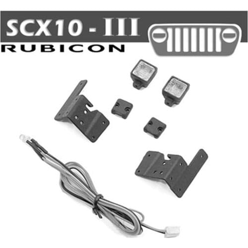 1 Pair Front Spotlight Lamp with 3mm LED Bulb for 1/10 Axial SCX10 III RC Car Parts Accessories