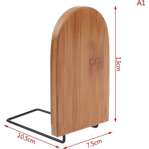1Pcs Wooden Desktop Organizer Office Home Bookends Stand Holder Shelf Bookrack